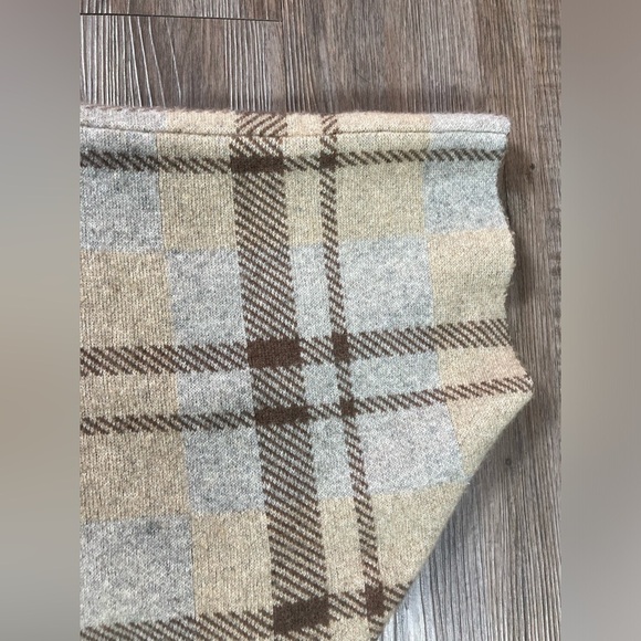 Note di Anita Plaid Poncho Sweater OS Merino Wool Cashmere Blend Mock Neck Gray - Picture 8 of 8